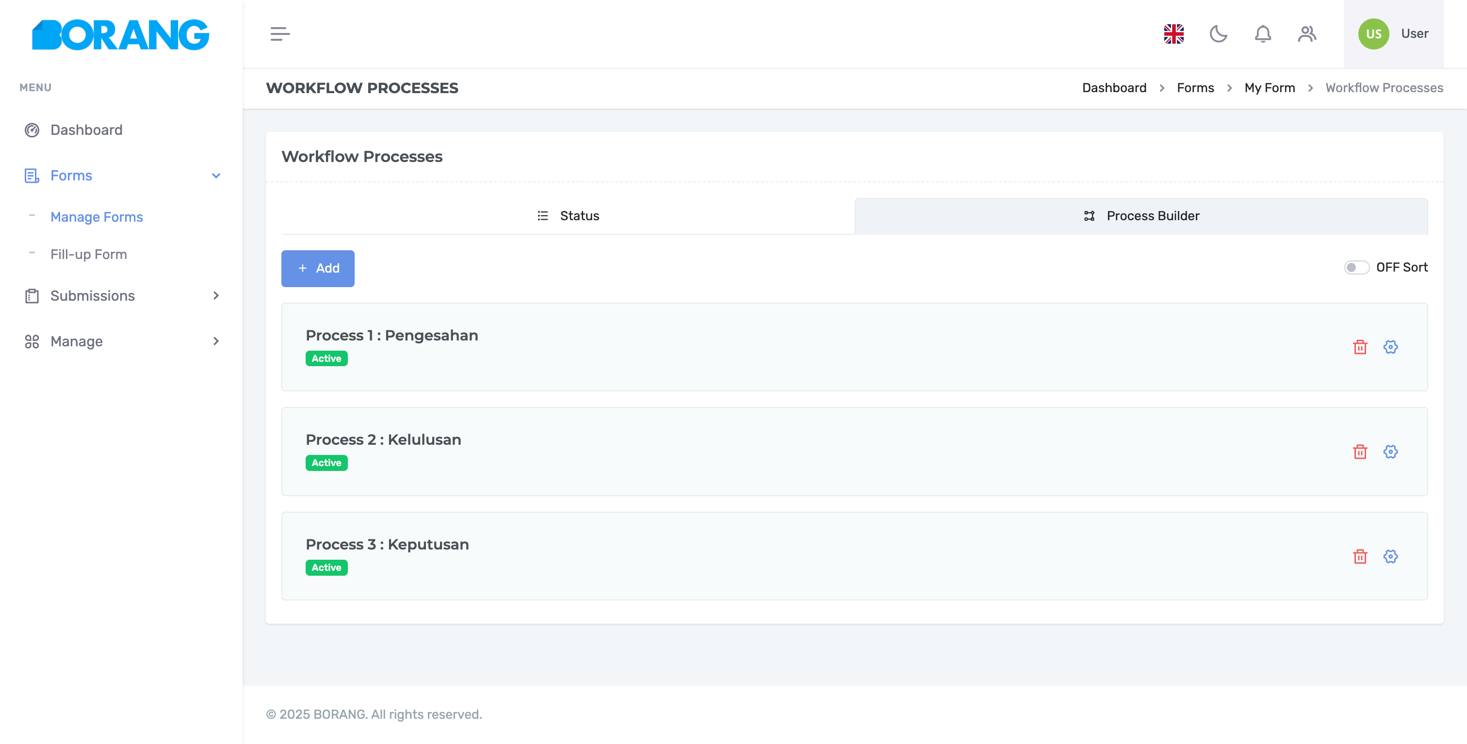 Workflow process